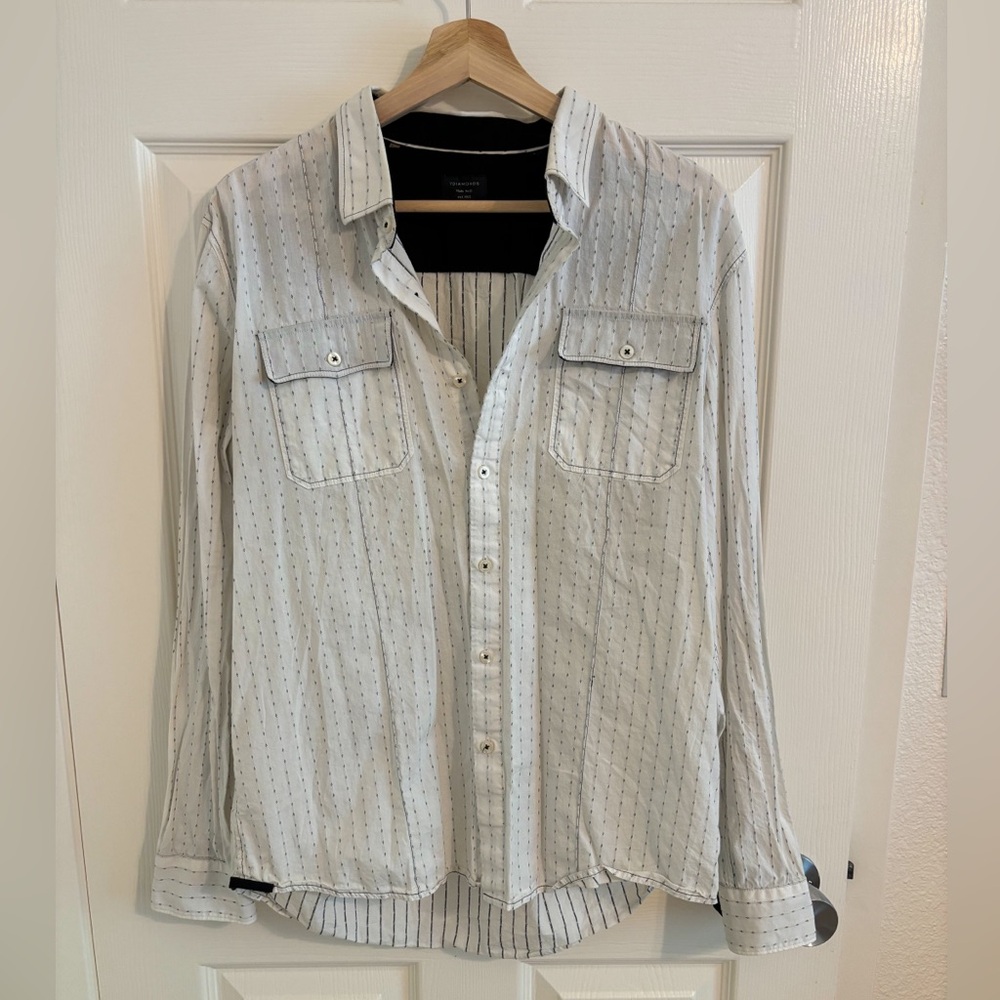 7DIAMONDS STRIPED BUTTON DOWN
